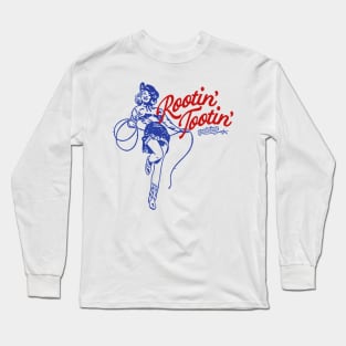 Vintage Rootin Tootin Good Time Western Cowgirl Girl Women Long Sleeve T-Shirt